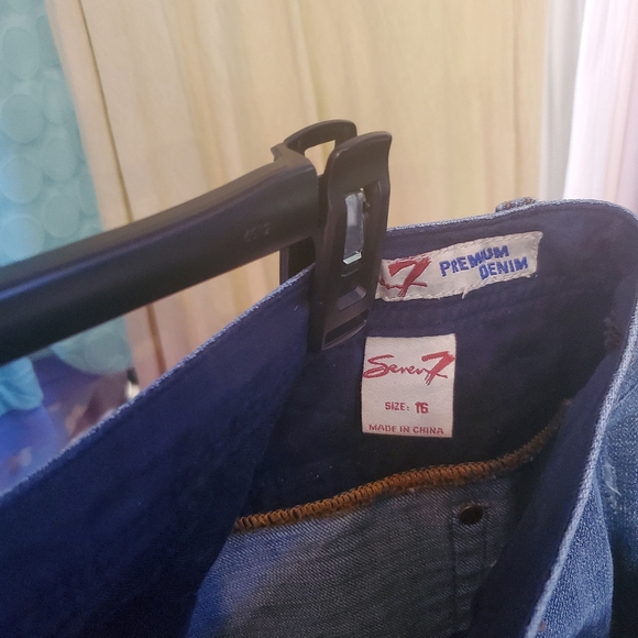 Seven 7 Premium Denim RustGold Rhinestone Embellished SZ 16 x32-33L Like New - Picture 14 of 17